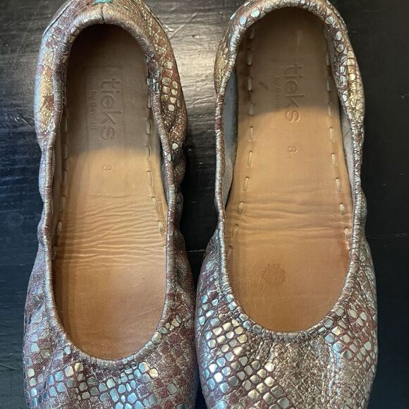 Tieks Wild Copper Ballet Flats Shoes Women Teal Bronze Size 8 - Picture 7 of 13